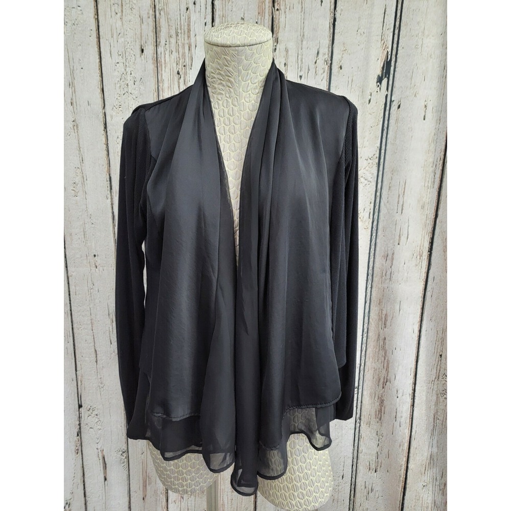 Saturday Sunday Women's‎ Small Silky Layered Open-Front Cardigan Blouse Top EUC